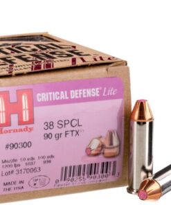 25 Rounds of .38 Spl Ammo by Hornady - Critical Defense Lite - 90gr FTX
