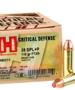 25 Rounds of .38 Spl +P Ammo by Hornady Critical Defense - 110gr JHP