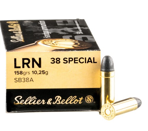 1000 Rounds of .38 Spl Ammo by Sellier & Bellot - 158gr LRN