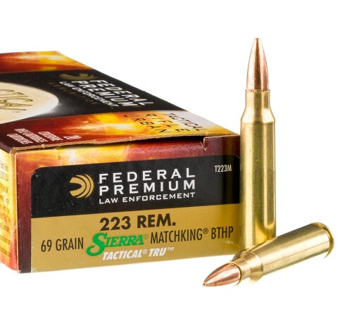 500 Rounds of .223 Rem Ammo by Federal Tactical TRU - 69gr HPBT MatchKing