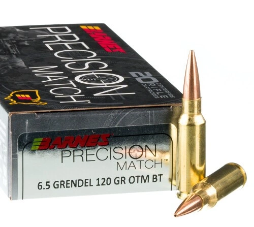 20 Rounds of 6.5 Grendel Ammo by Barnes Precision Match - 120gr OTM BT