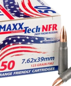 500 Rounds of 7.62x39 Ammo by MAXX Tech NFR - 123gr FMJ