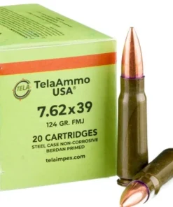 1000 Rounds of 7.62x39 Ammo by Tela Impex - 124gr FMJ
