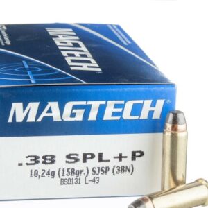 1000 Rounds of .38 Spl Ammo by Magtech – 158gr SJSP +P