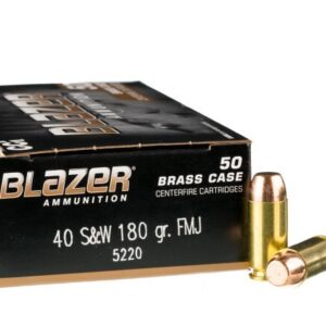1000 Rounds of .40 S&W Ammo by Blazer Brass – 180gr FMJ