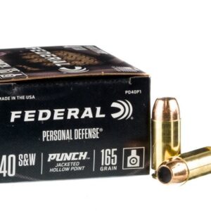 20 Rounds of .40 S&W Ammo by Federal Punch – 165gr JHP
