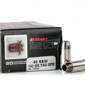 20 Rounds of .40 S&W Ammo by Barnes TAC-XPD – 140gr TAC-XP