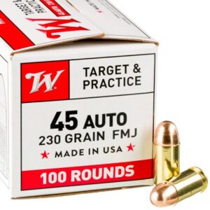 100 Rounds of .45 ACP Ammo by Winchester – 230gr FMJ