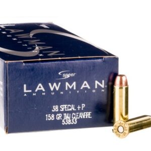 1000 Rounds of .38 Special +P Ammo by Speer Lawman Clean-Fire – 158gr TMJ