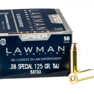 1000 Rounds of .38 Spl Ammo by Speer Lawman – 125gr TMJ