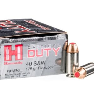 20 Rounds of .40 S&W Ammo by Hornady Critical Duty – 175gr JHP