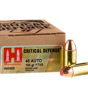 20 Rounds of .45 ACP Ammo by Hornady Critical Defense – 185gr JHP