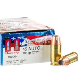 20 Rounds of .45 ACP Ammo by Hornady – 185gr JHP