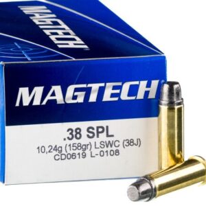 50 Rounds of .38 Spl Ammo by Magtech – 158gr Lead Semi-Wadcutter