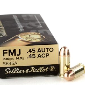 50 Rounds of .45 ACP Ammo by Sellier & Bellot – 230gr FMJ