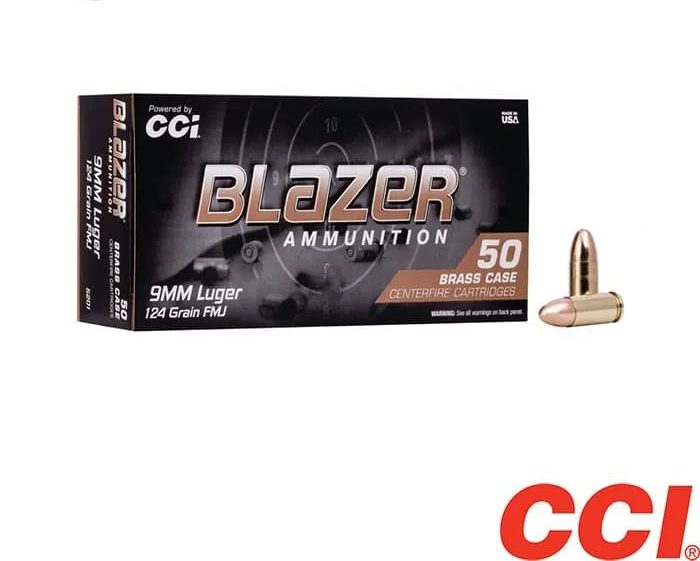 CCI Blazer 9mm 124gr. FMJ 50rds