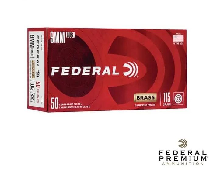 Federal Champion Brass 9mm 115gr. FMJ 50rds
