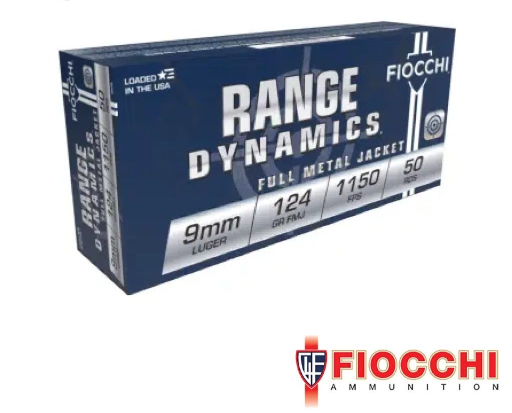 Fiocchi 9mm 124gr FMJ (50rds & 1000rds)