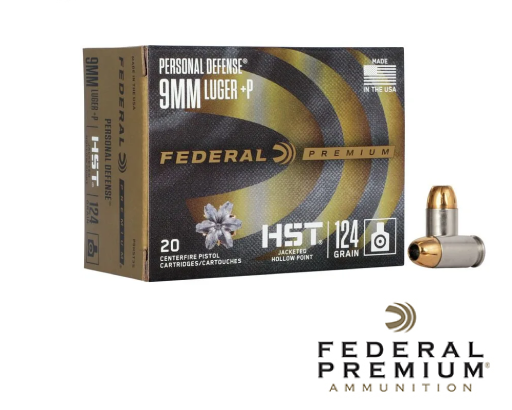 Federal Personal Defense HST Luger +P 9mm 124gr. 20rds