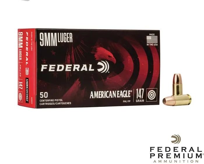 Federal American Eagle 9mm 147gr. FMJ-FP 1000rds