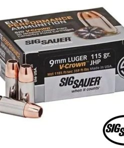 Sig Sauer Elite V-Crown 9mm 115gr. JHP (20rds & 200rds)