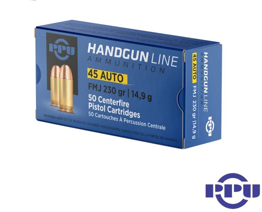 PPU 45 ACP 230gr FMJ 50rds