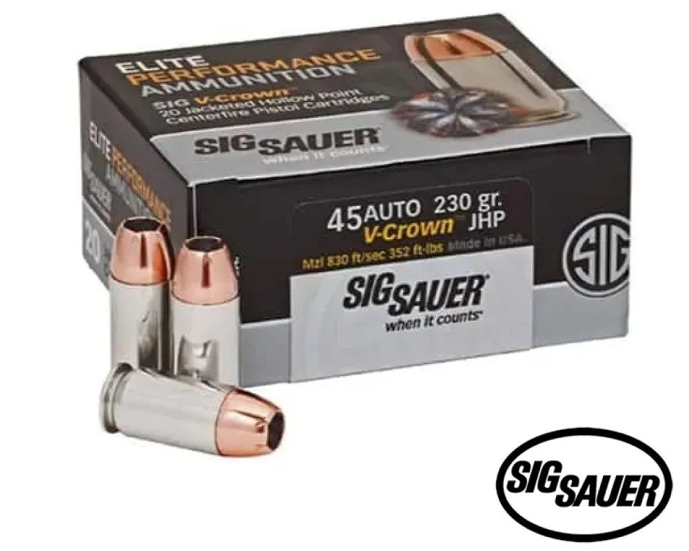 Sig Sauer Elite V-Crown .45 ACP 230gr. JHP (20rds & 200rds)
