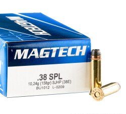 38 Spl Ammo by Magtech - 158gr SJHP 50rds