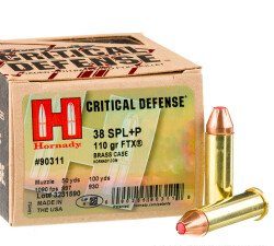 Hornady Critical Defense .38 Spl +P 110gr JHP (25rds & 250rds)
