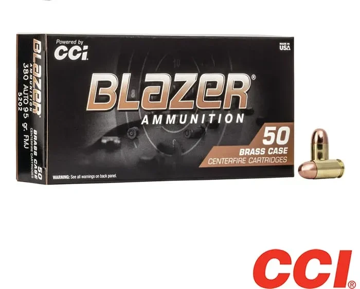 CCI Blazer-Brass .380 ACP 95gr. FMJ (50rds & 1000rds)