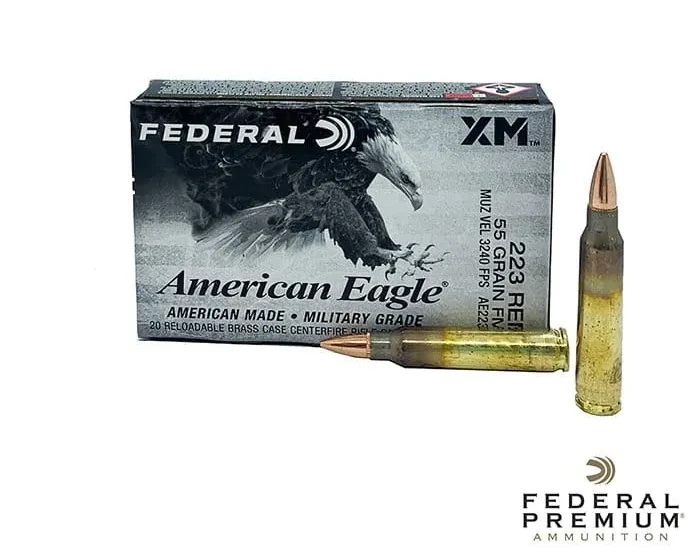 Federal American Eagle .223 Rem 55gr. FMJ (20rds & 500rds)