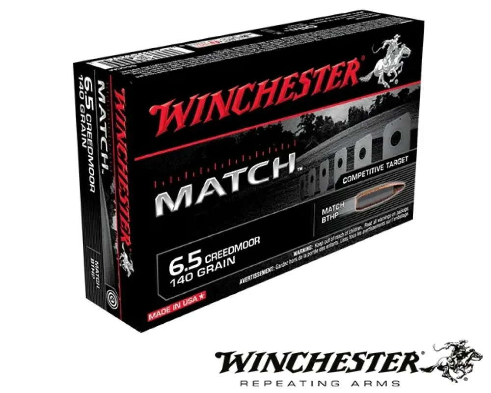 Winchester Match 6.5 Creedmoor 140gr. BTHP (20rds & 200rds)
