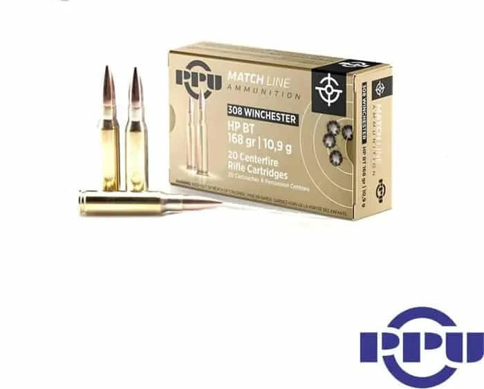 PPU Match .308 Win 168gr. HPBT (20rds & 200rds)