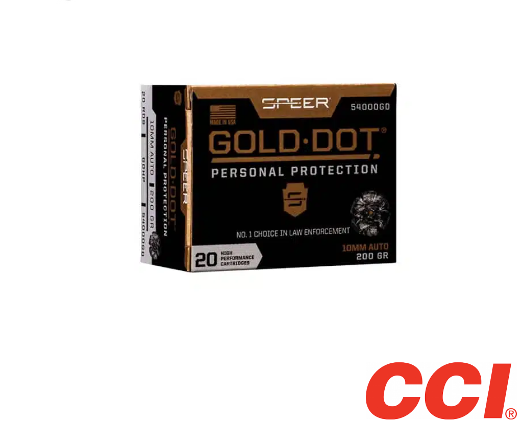 CCI Speer Gold Dot 10mm 200gr. HP (20rds & 200rds)