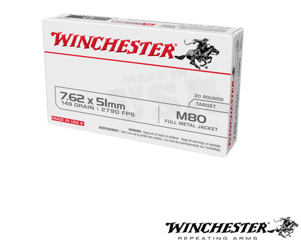 Winchester 7.62X51mm 149gr. FMJ (20rds & 500rds)