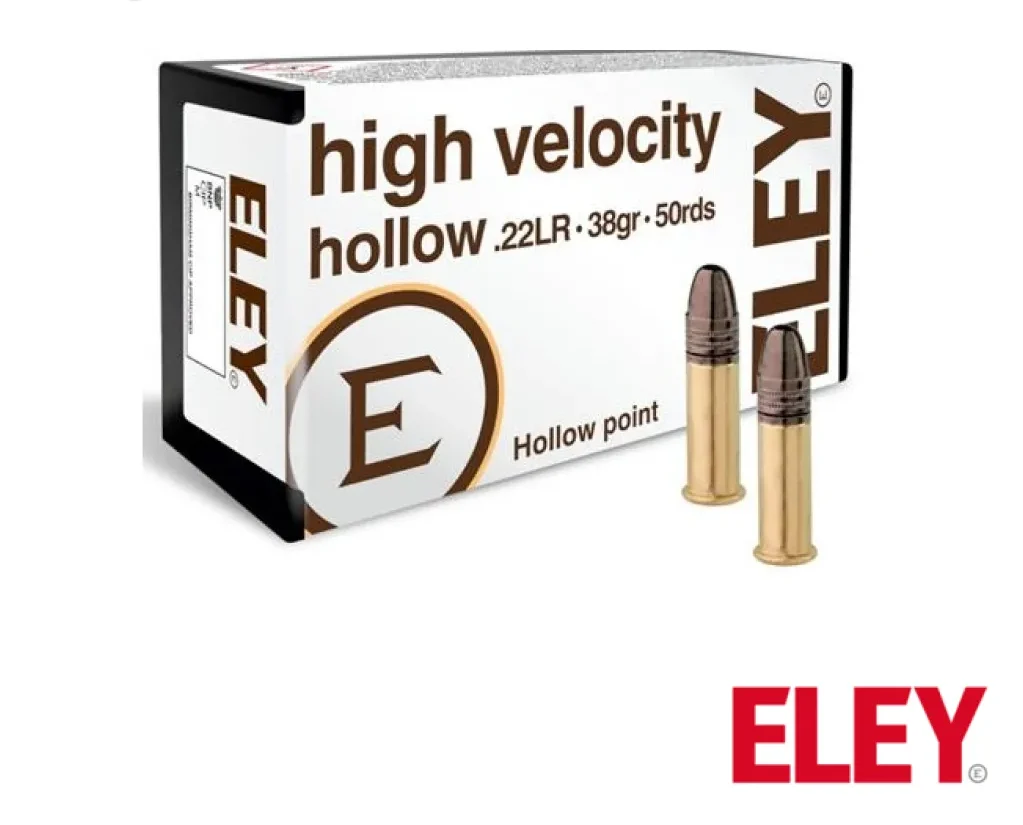 Eley High Velocity Hollow .22LR 38gr. HP (50rds & 500rds)
